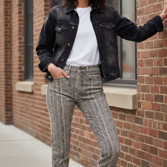 Ralph Lauren RRL Southwestern Printed Vintage Straight Leg Jeans - Picture 2 of 14